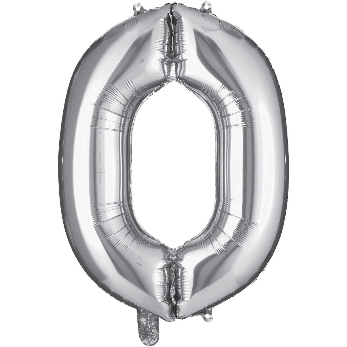 Silver Balloon Number 0 - Metallic Foil