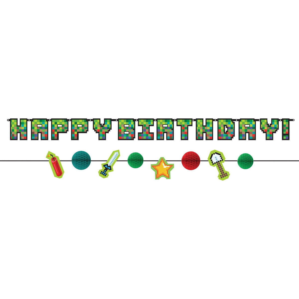 Pixel Party "Happy Birthday" Double Banner Kit