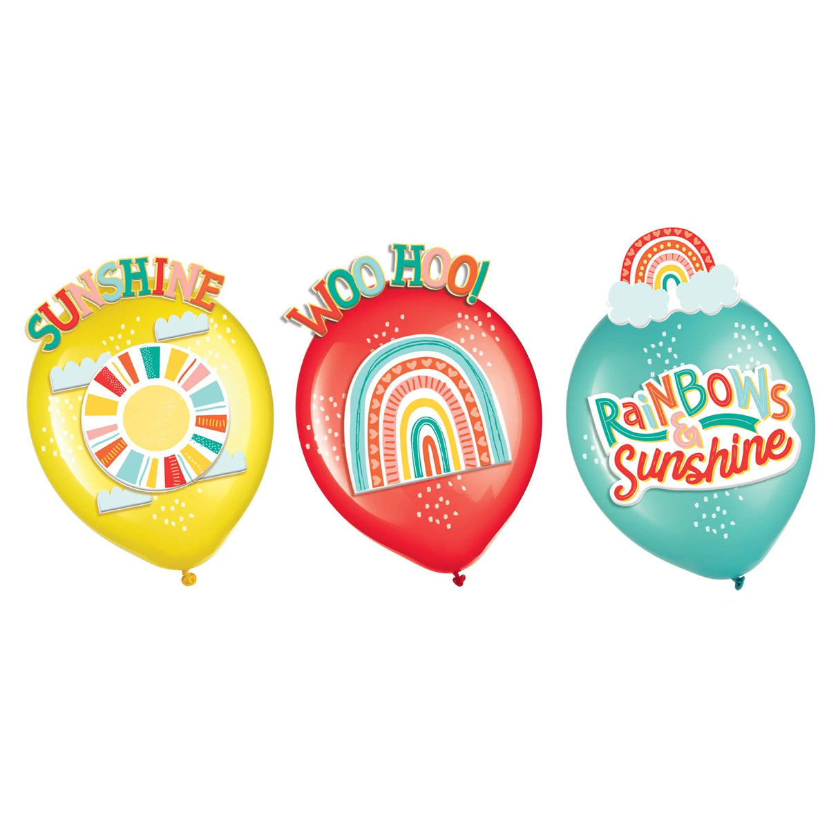 Retro Rainbow Latex Balloon Decorating Kit - 12-inch, 6-pack
