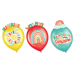 Retro Rainbow Latex Balloon Decorating Kit - 12-inch, 6-pack