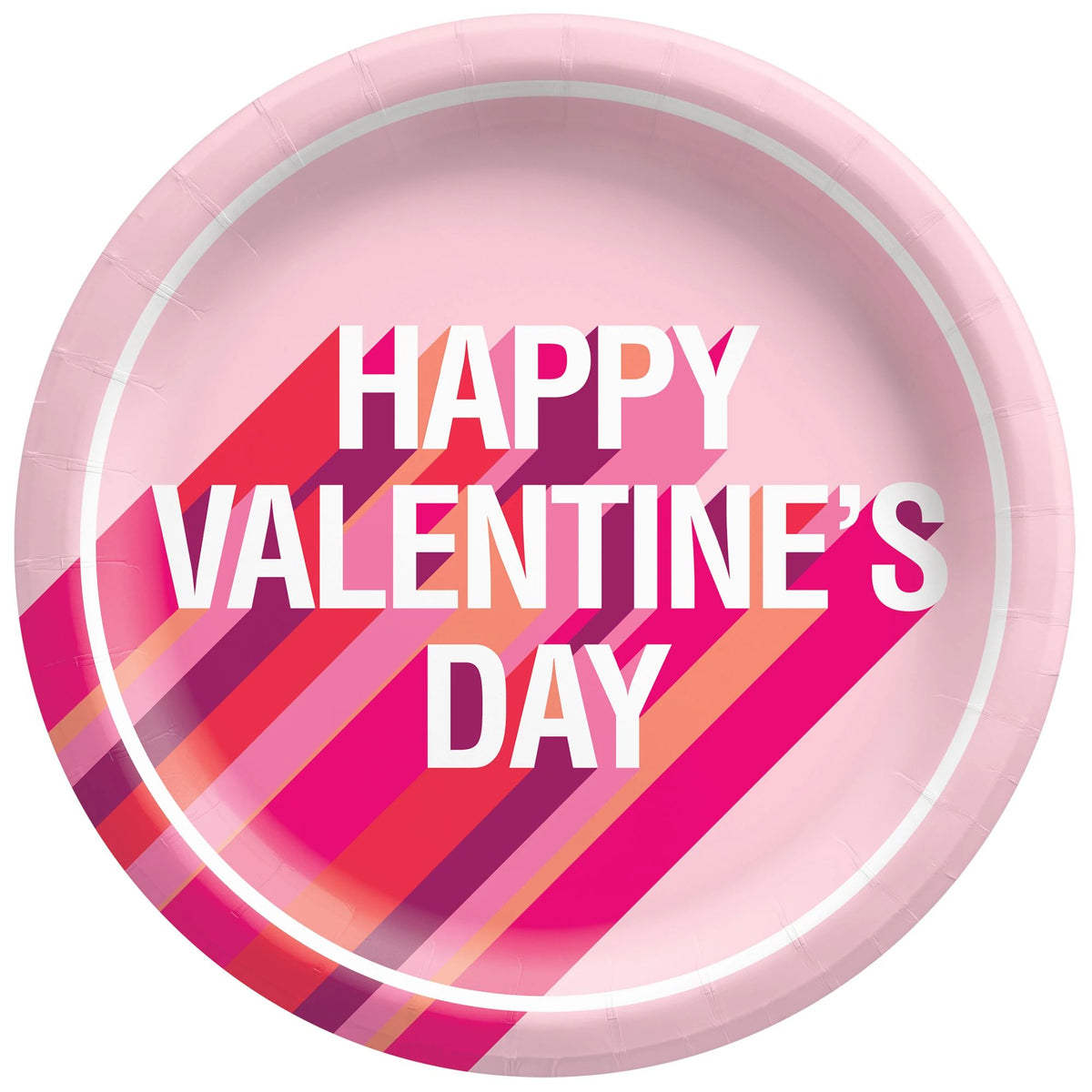 Retro Love Valentine's Day Paper Plates - 8.5"