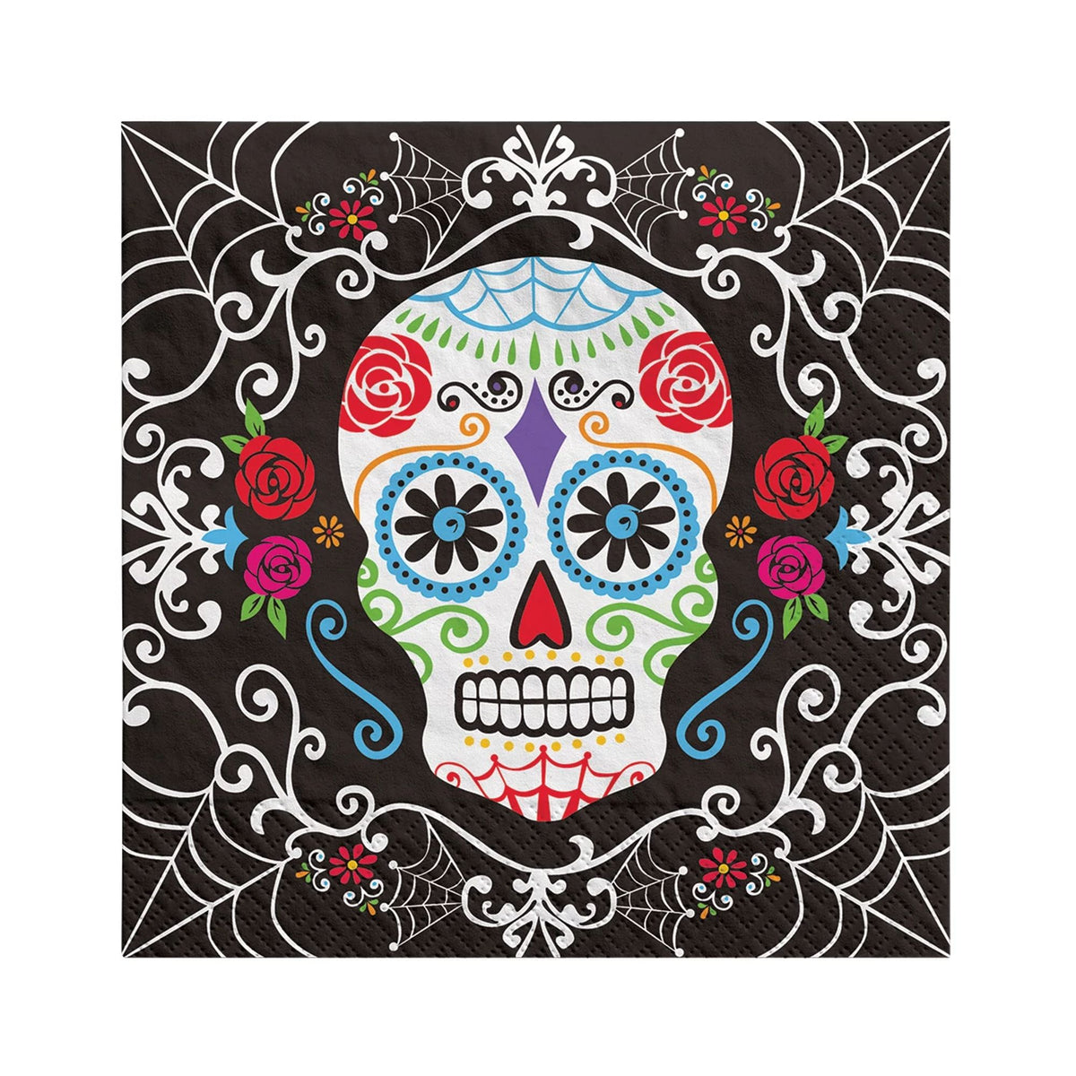 Day of the Dead Luncheon Napkins - 6.5 In. x 6.5 In. - Halloween Party Essentials