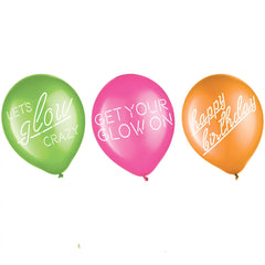 Neon Glow Party Balloons, 6-Pack