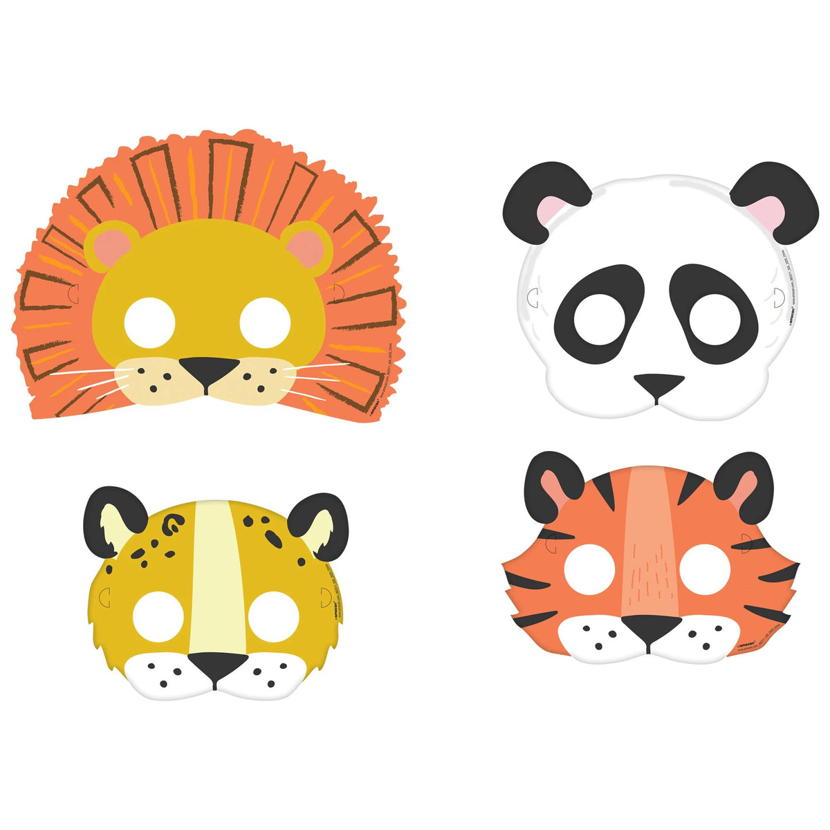 Get Wild Jungle Animal Paper Masks - 8-Pack for Kids Birthday Parties