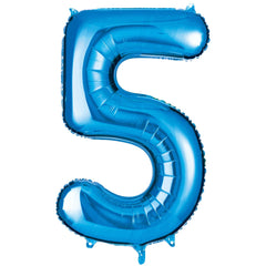 Royal Blue Number 5 Metallic Foil Balloon