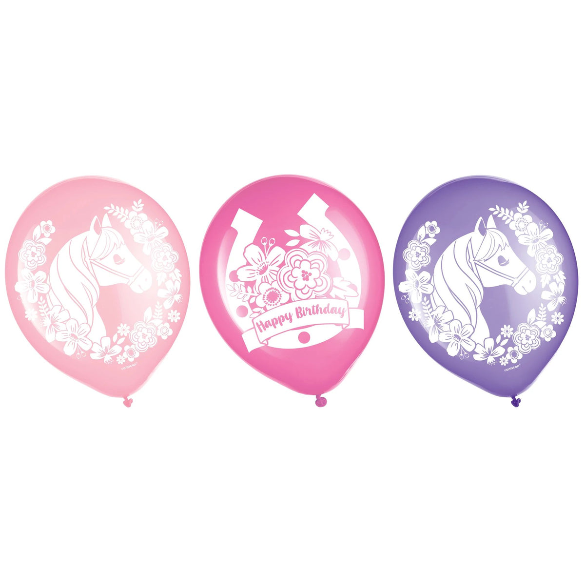 Saddle Up Western Theme Latex Balloons, Pink/Purple, 12-Inch, 6-Pack