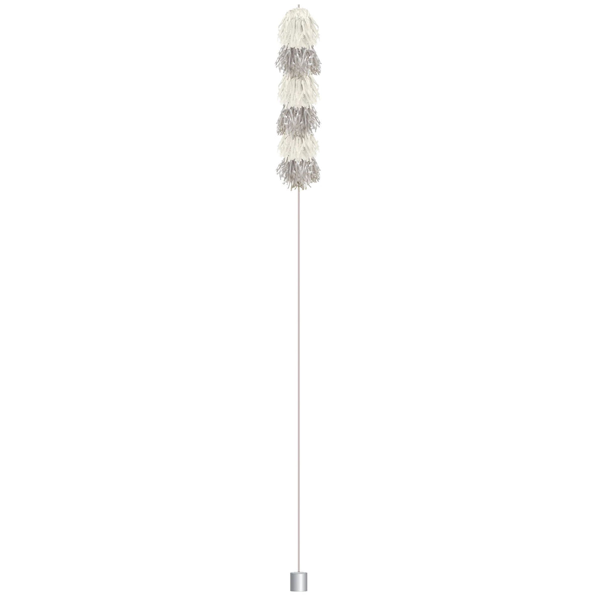 Silver & White Tassel Balloon Weight Tail Accessory, 6-Ft