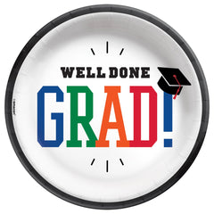 "Well Done Grad!" Graduation Party Plates - 6.75 Inch, 8 Pack