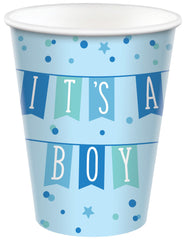 "It's a Boy" 9 oz. Paper Cups for Baby Shower