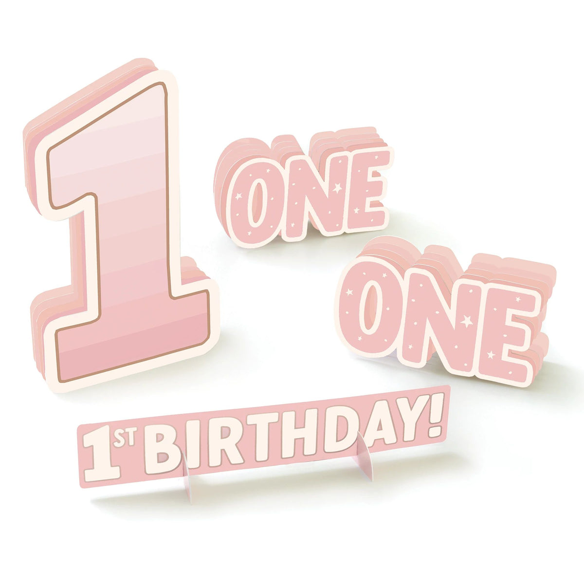 Pink "1st Birthday" Table Decorating Kit for Girls