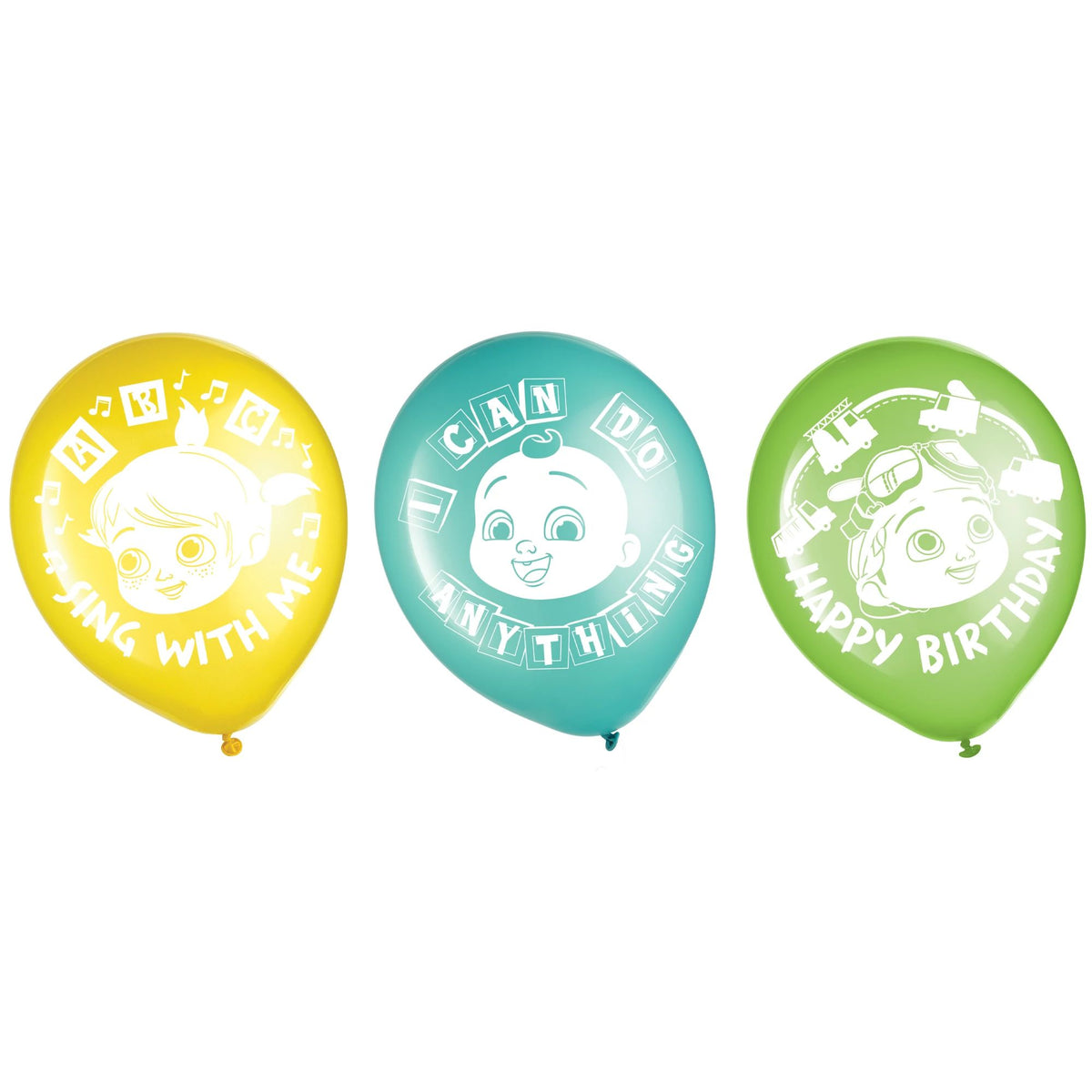 CoComelon 12" Printed Latex Balloons - 6 Pack for Kids' Birthday Celebrations