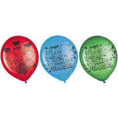 PJ Masks "It‚Äôs Time to be a Hero" Latex Balloons - 12", 6 Pack