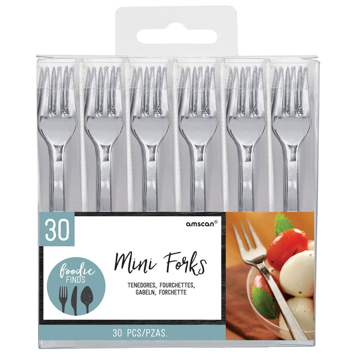Elegant Silver Mini Appetizer Forks - 30 Pack