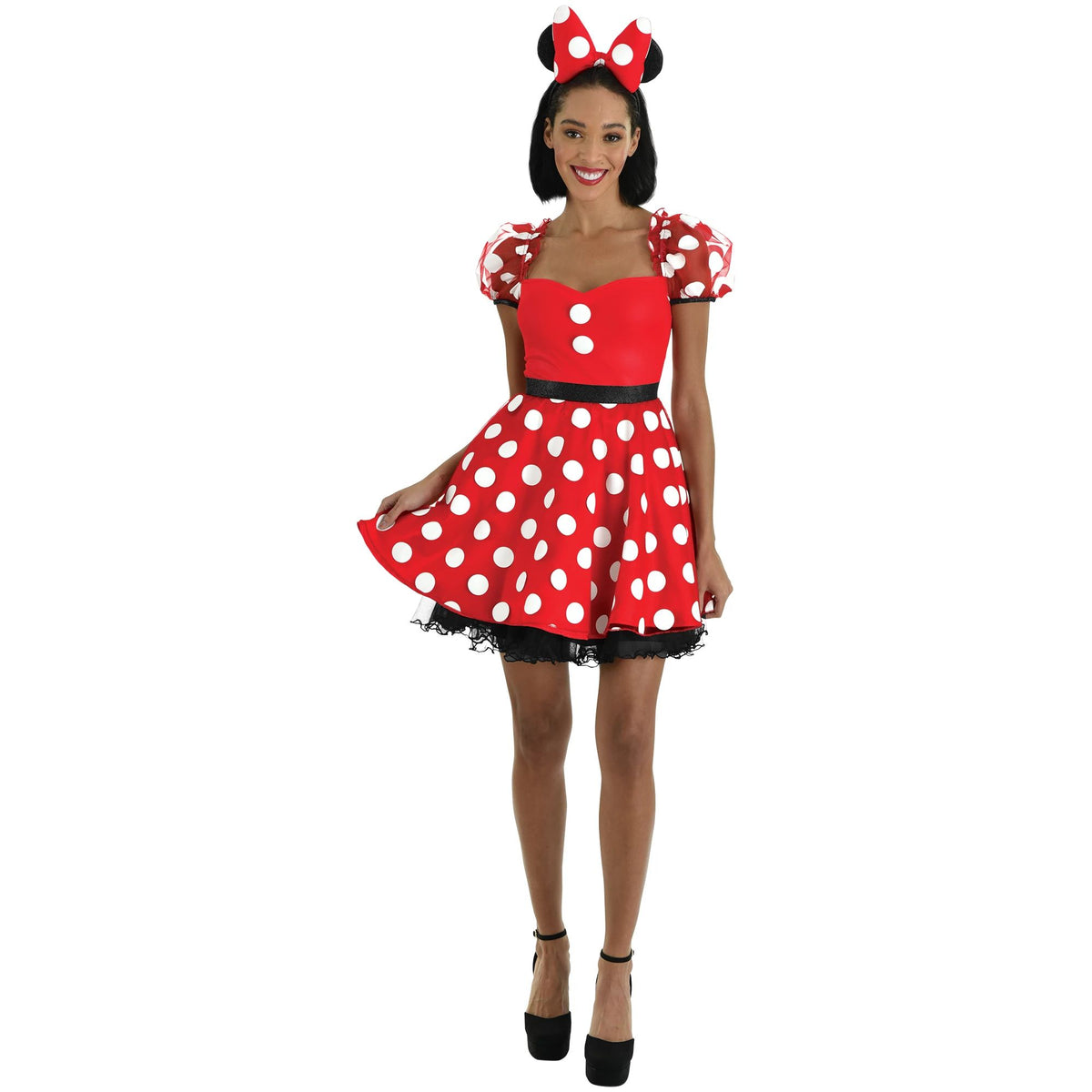 Women's Disney Minnie Mouse Halloween Costume with Headband - Adult S (2-4)