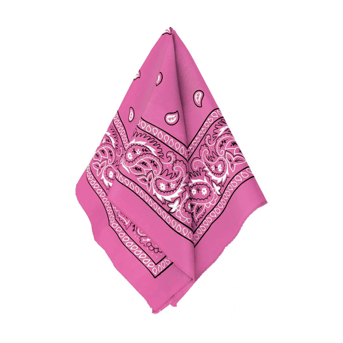 Vibrant Pink Paisley Bandana - 20" Square Accessory