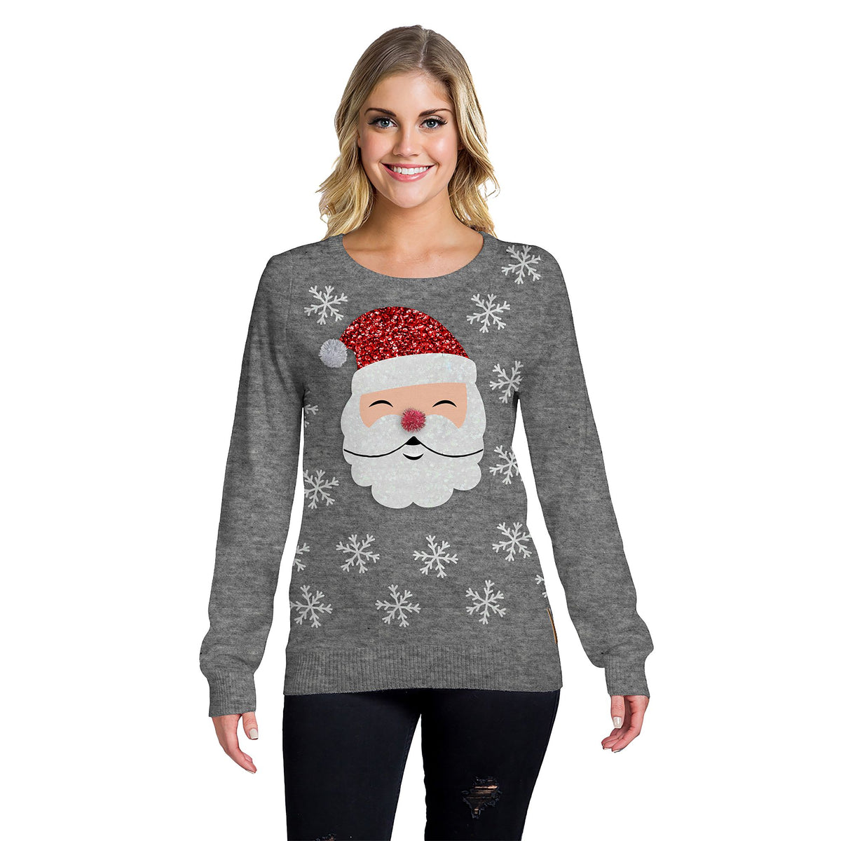 Women's Santa Ugly Christmas Sweater - Adult L/XL