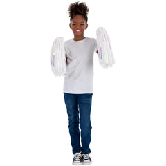 White Team Spirit Pom-Poms - 2 Pack