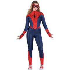 Women's Marvel Spider-Girl Jumpsuit Halloween Costume with Mask - Adult M (6-8)