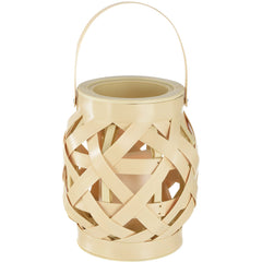 Summer Boho Woven Plastic LED Lantern