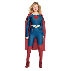 Women's DC Supergirl Halloween Costume Jumpsuit with Cape