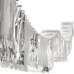 Silver Foil & Tissue Hanging Garland Decoration - 12 ft