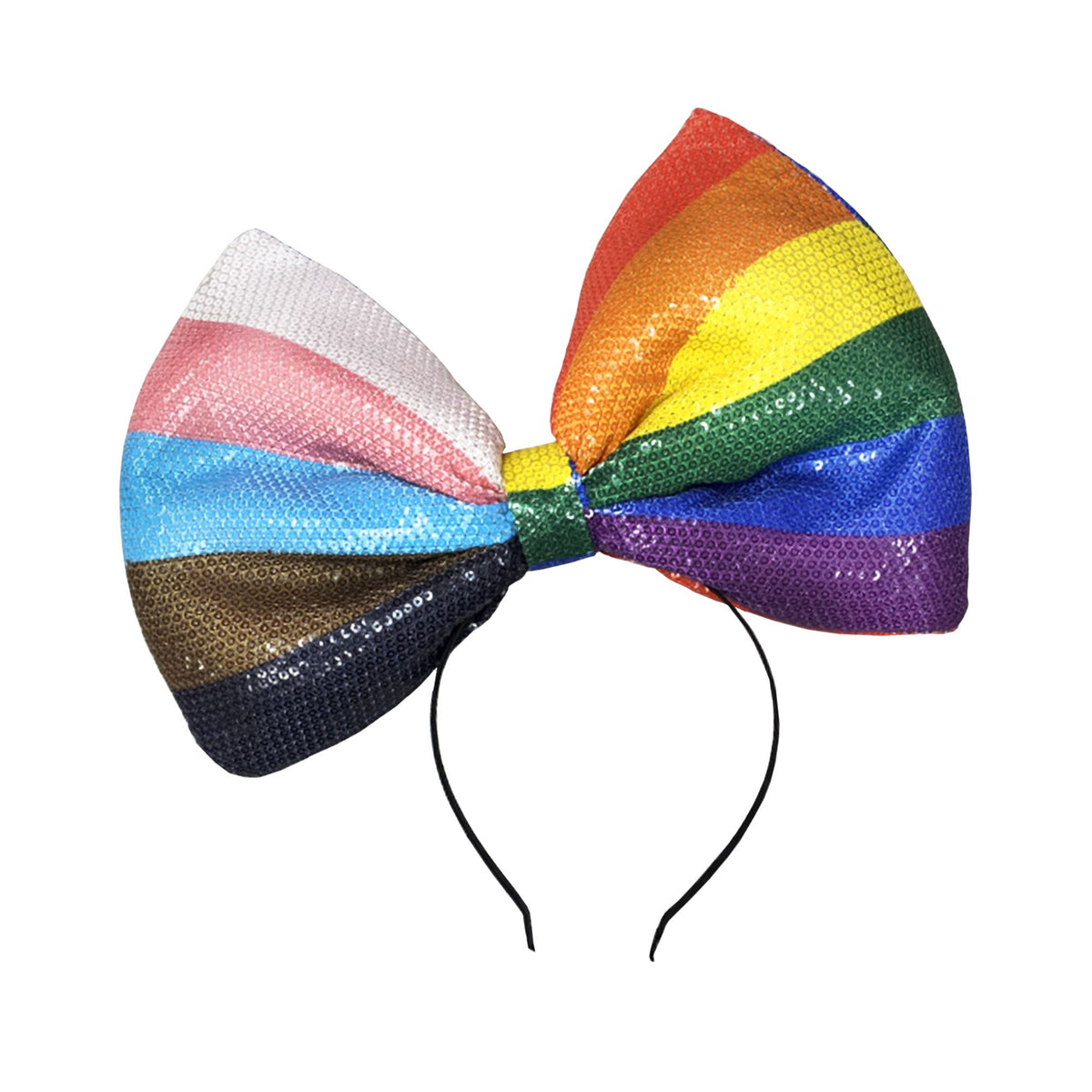 Oversized Rainbow Pride Bow Headband