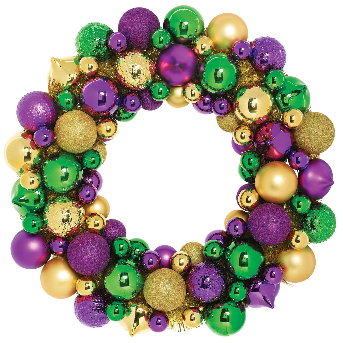 Festive Masquerade Metallic Ornament Wreath