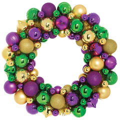 Festive Masquerade Metallic Ornament Wreath