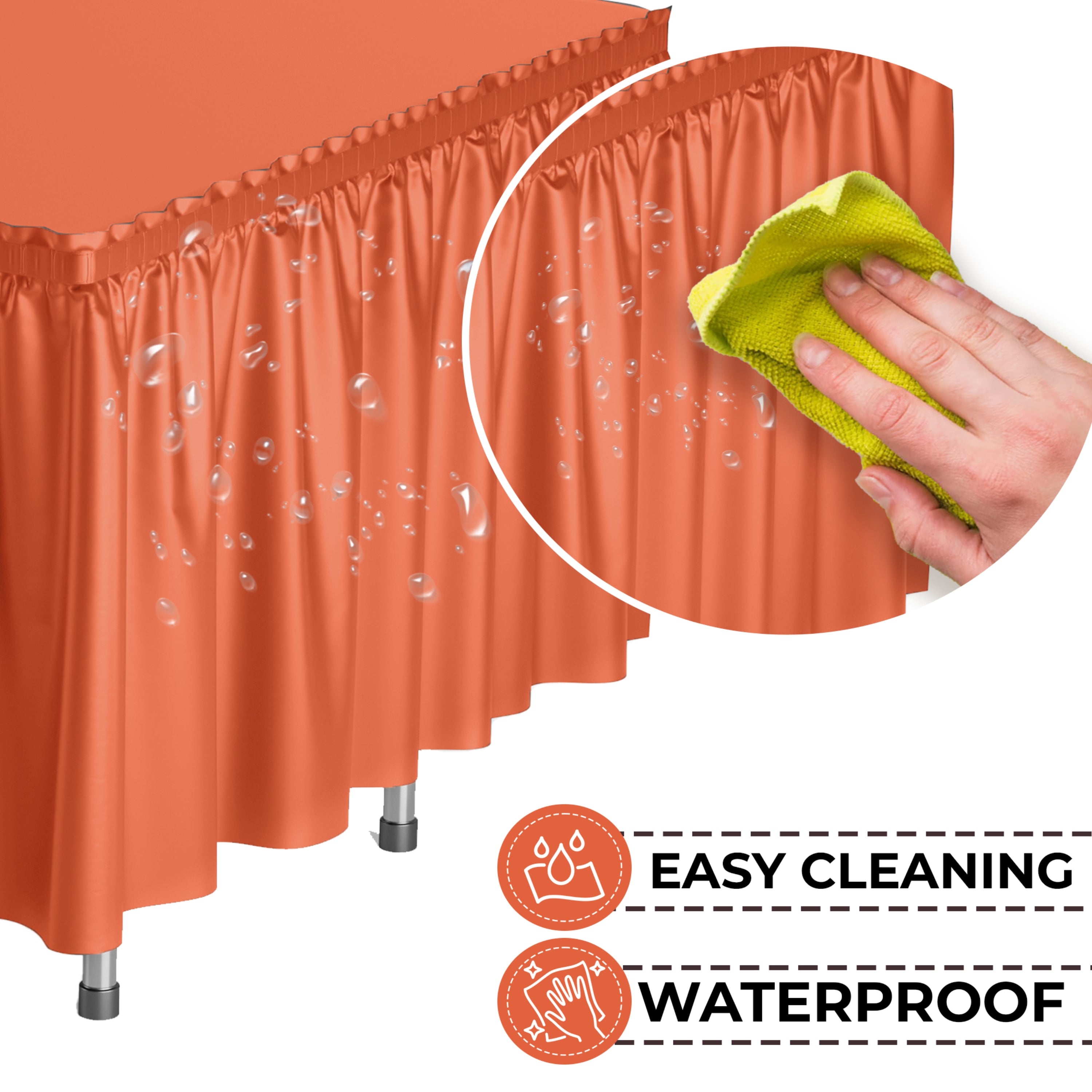 Orange Plastic Table Skirt