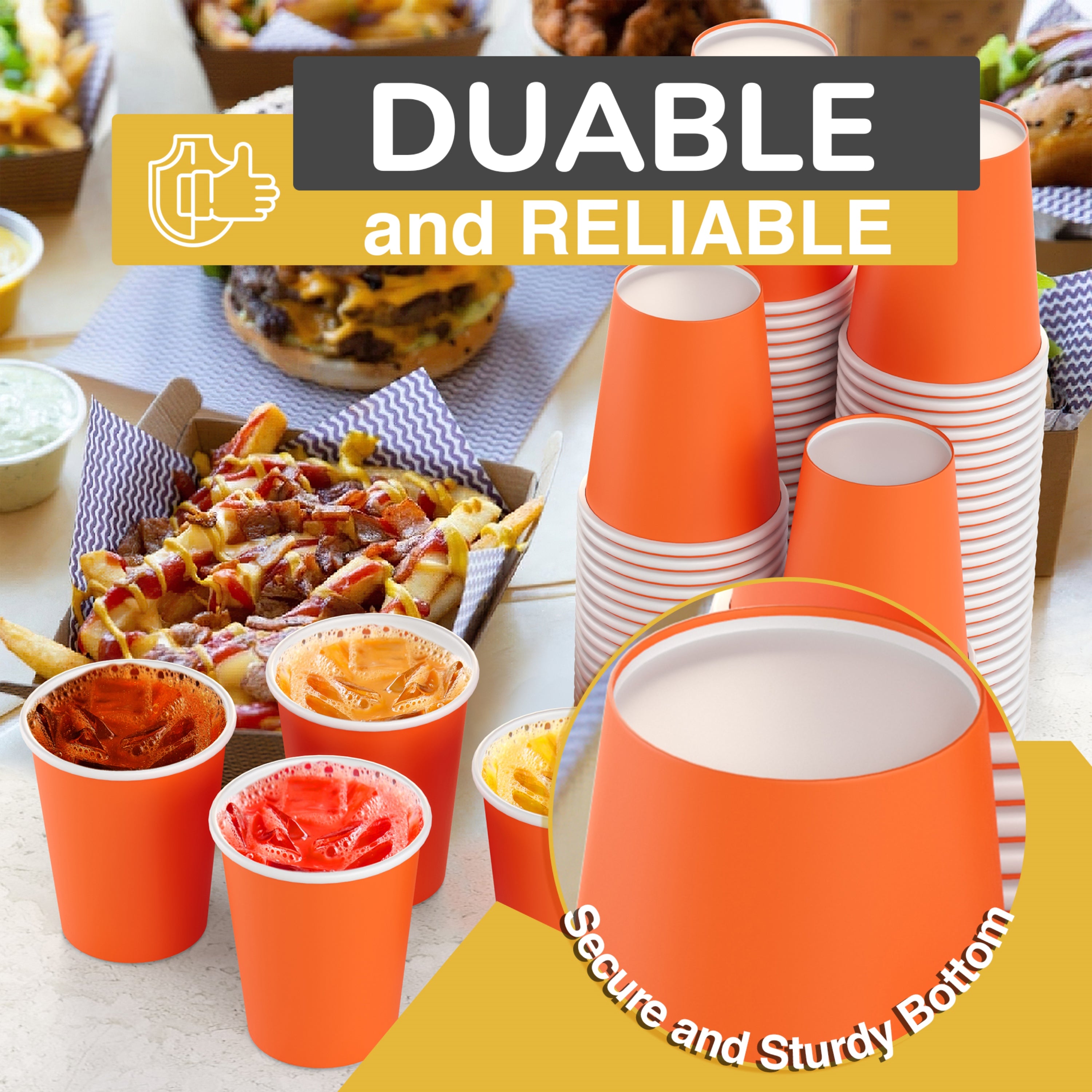 9 Oz. Orange Paper Cups | 100 Count