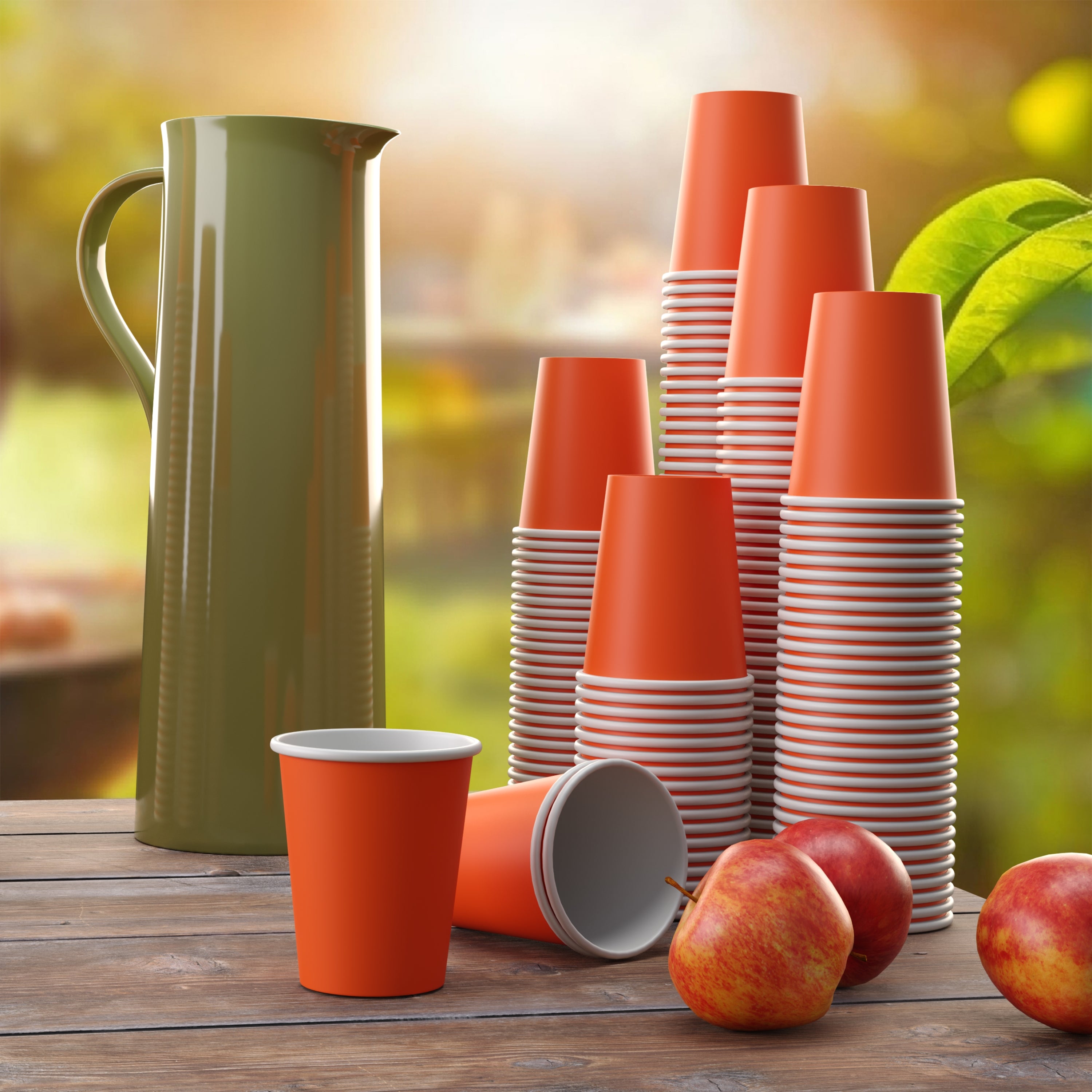 9 Oz. Orange Paper Cups | 100 Count