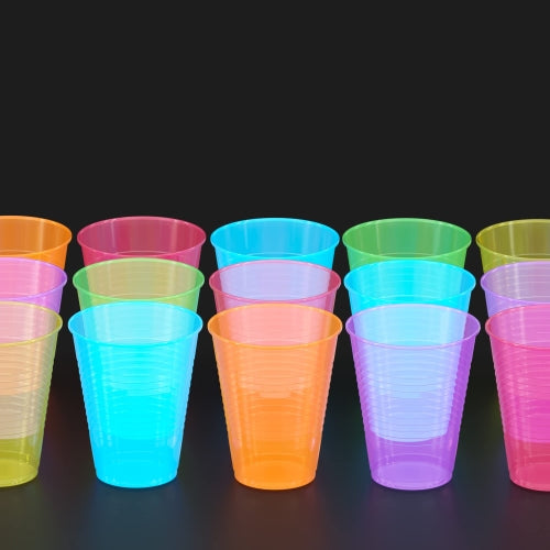 12 Oz. Neon Assorted Color Plastic Cups | 60 Count