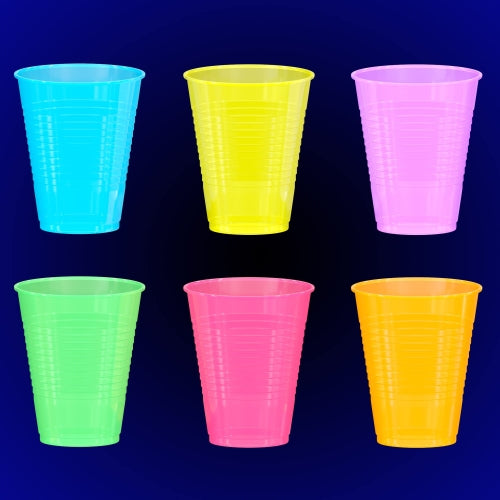 12 Oz. Neon Assorted Color Plastic Cups | 60 Count