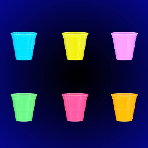 2 Oz. Neon Assorted Color Plastic Cups | 60 Count