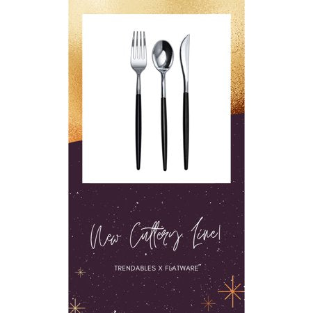 Trendables Cutlery Combo Black/Silver | 120 Count