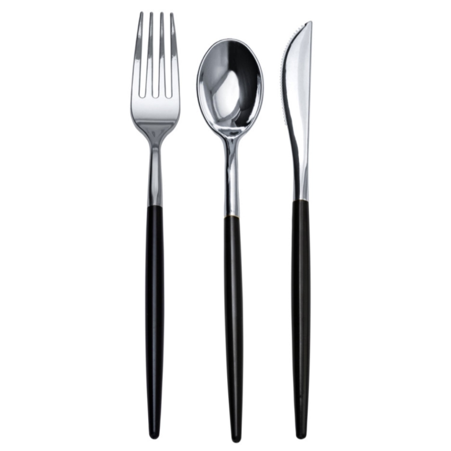 Trendables Cutlery Combo Black/Silver | 120 Count