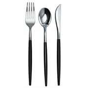Trendables Cutlery Combo Black/Silver | 120 Count