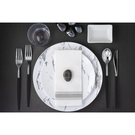 Trendables Cutlery Combo Black/Silver | 120 Count