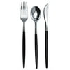 Trendables Cutlery Combo Black/Silver | 120 Count