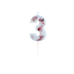 Ginger Ray Pressed Petal Number 3 Birthday Candle