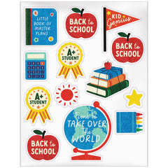 Back to School Glitter Vinyl Window Decorations