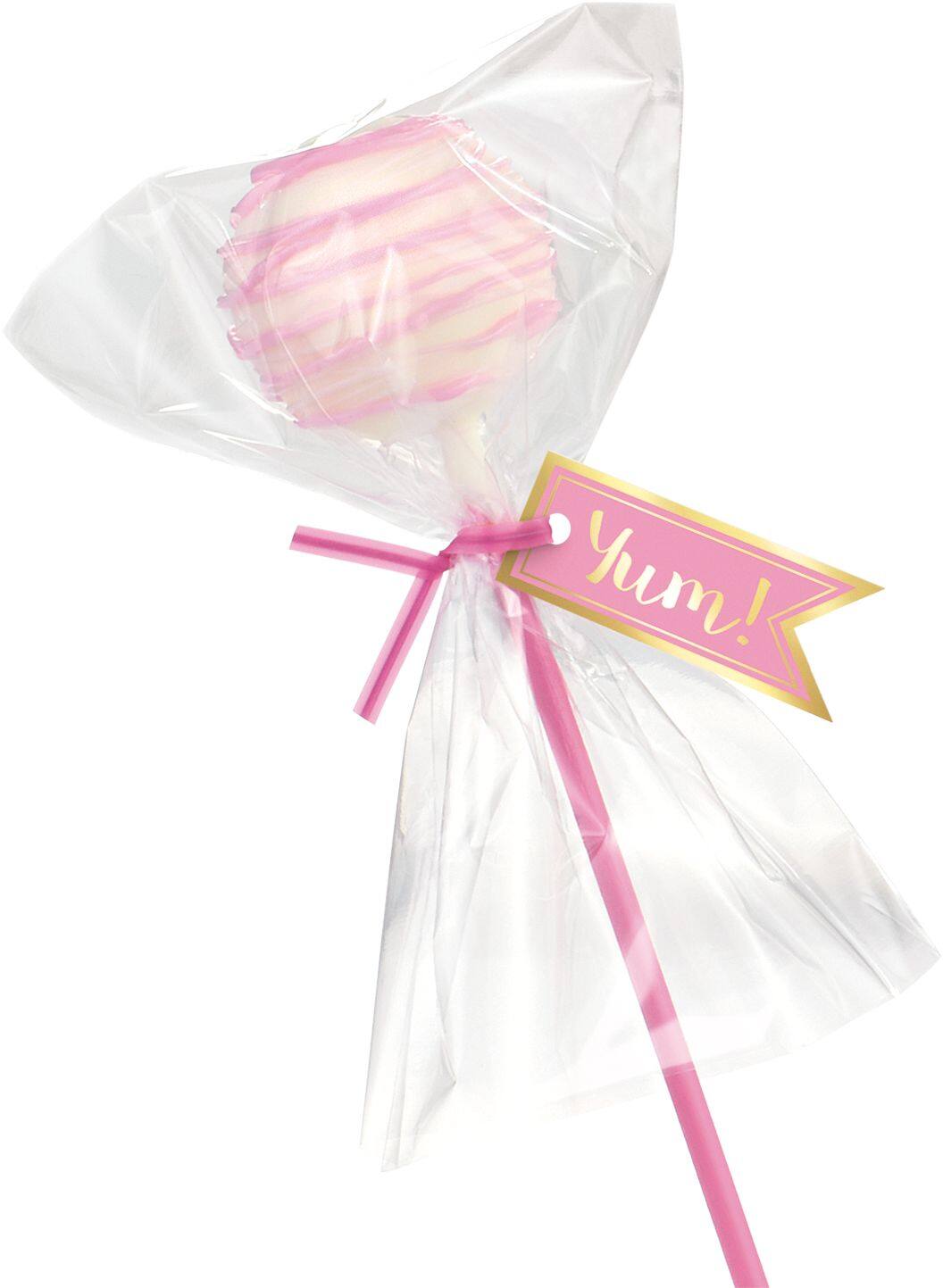 Pink Cake Pop Kit with Yummy Tags - 24 Count