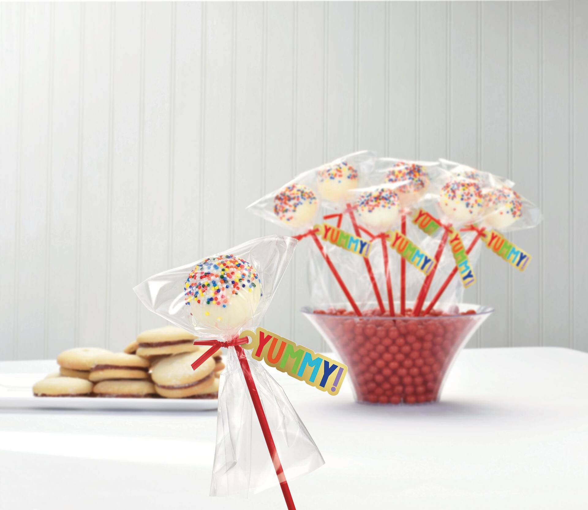 Pink Cake Pop Kit with Yummy Tags - 24 Count