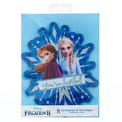 Disney Frozen 2 Anna & Elsa Snowflake Invitations with Envelopes, 8-Pack