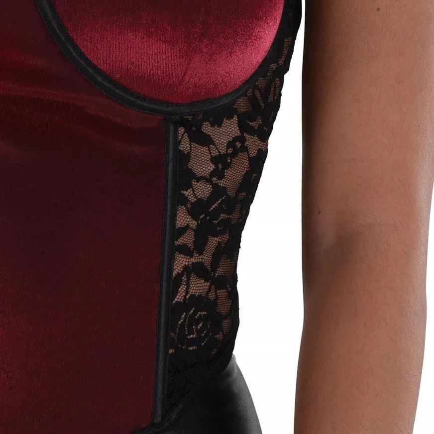 Women's Velvet Vampire Corset Top - Perfect for Halloween