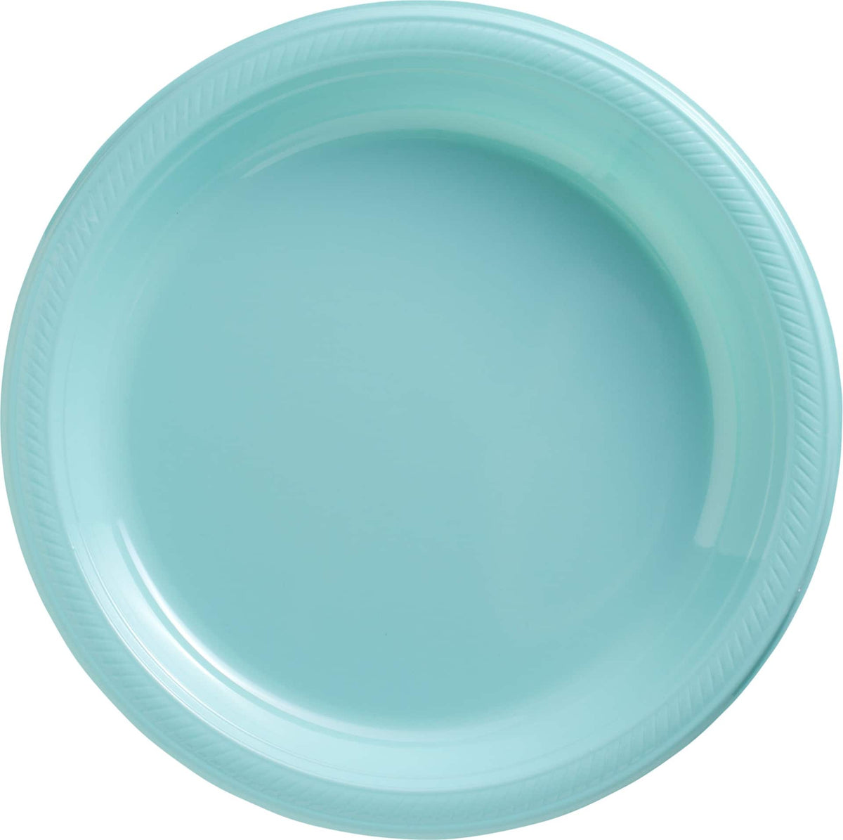Robins Egg Blue 10.25" Round Plastic Dinner Plates - 50 Pack