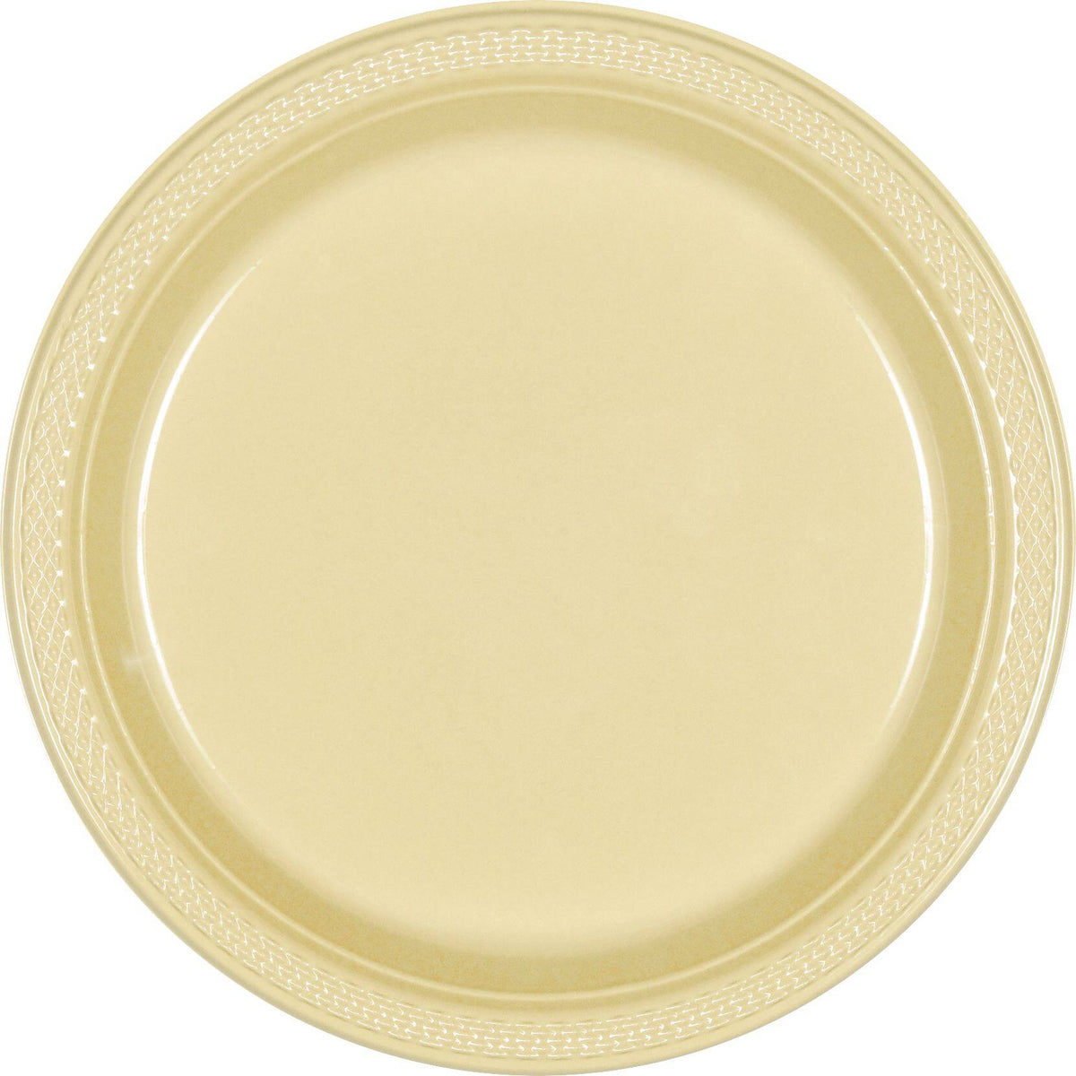 Vanilla 7" Round Plastic Dessert Plates - 20 Pack