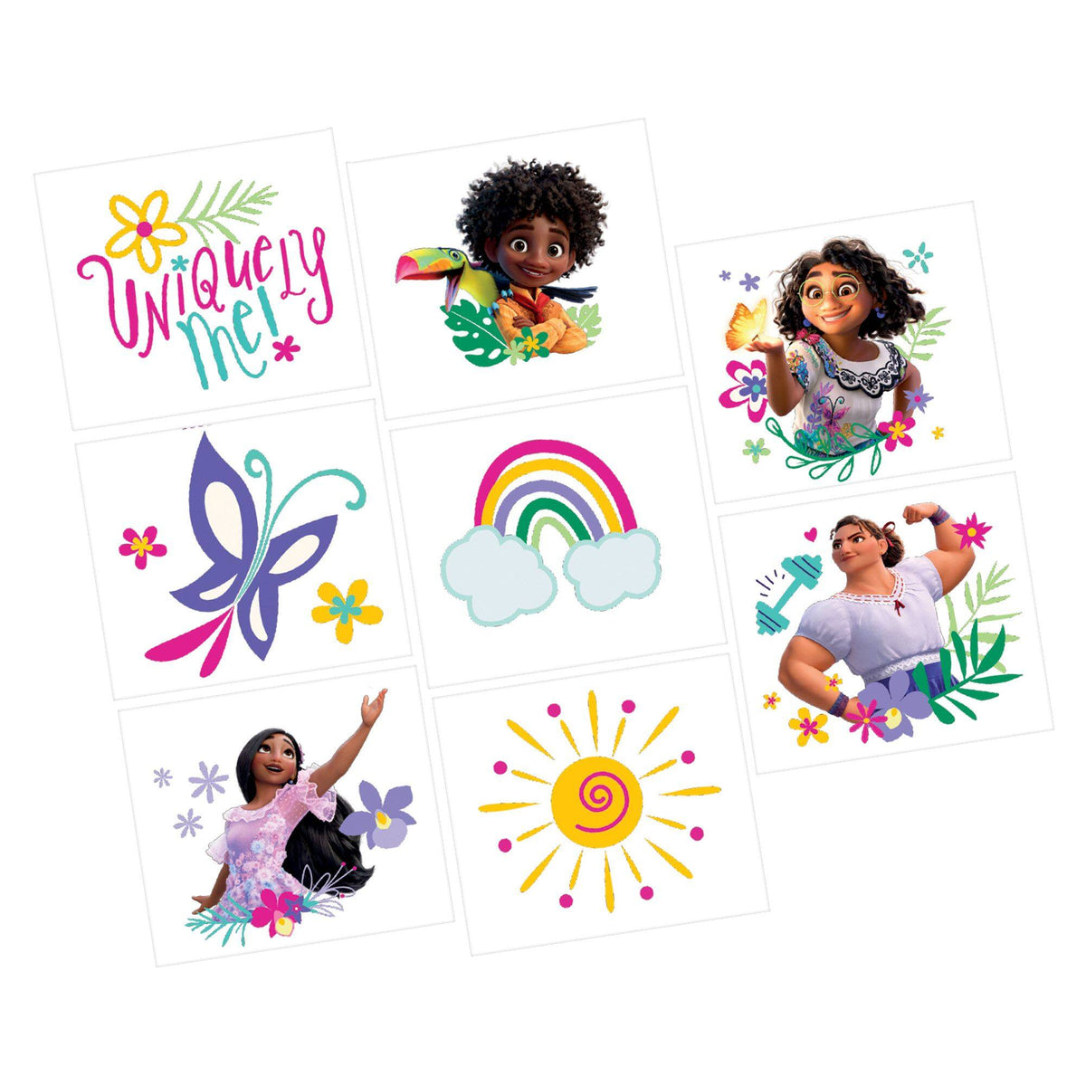 Disney Encanto Temporary Tattoos, 8-Pack for Kids Birthday Parties