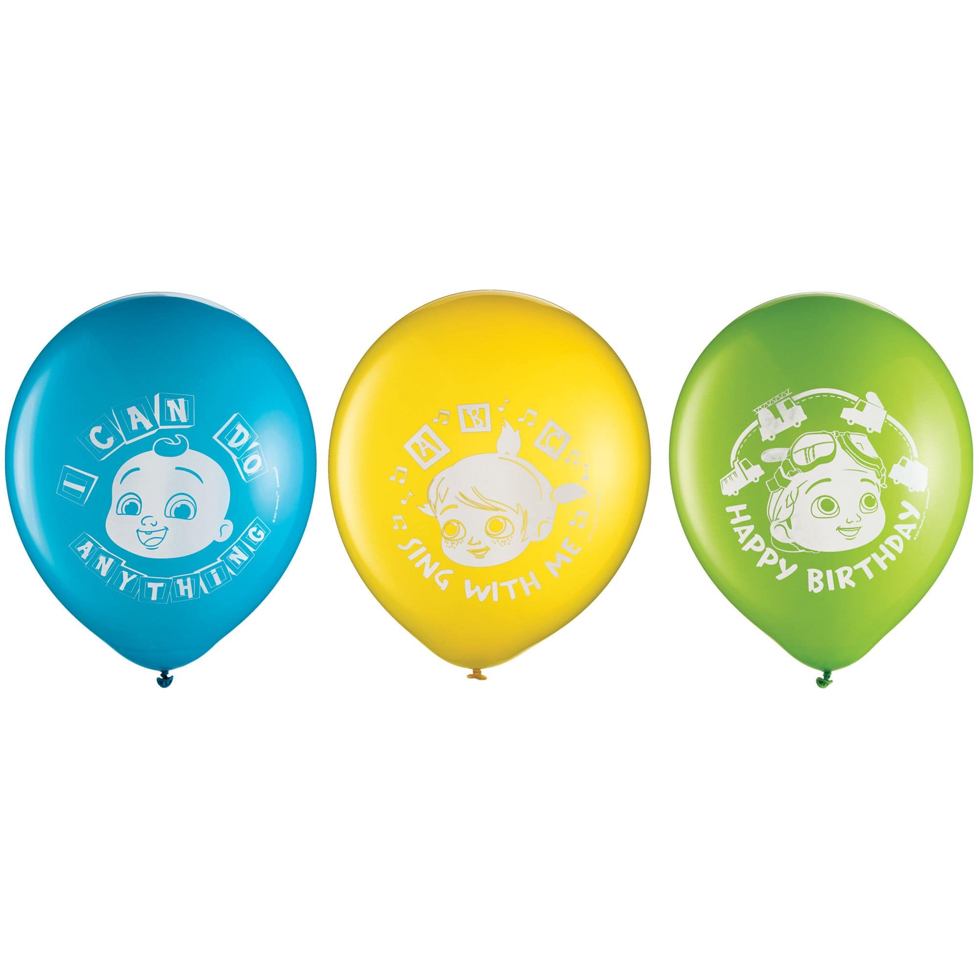 CoComelon 12" Printed Latex Balloons - 6 Pack for Kids' Birthday Celebrations
