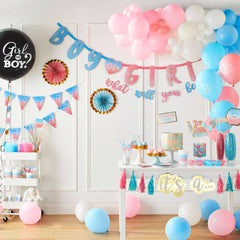 "It's a..." Gender Reveal Tassel Garland - 8 ft Baby Shower Decoration